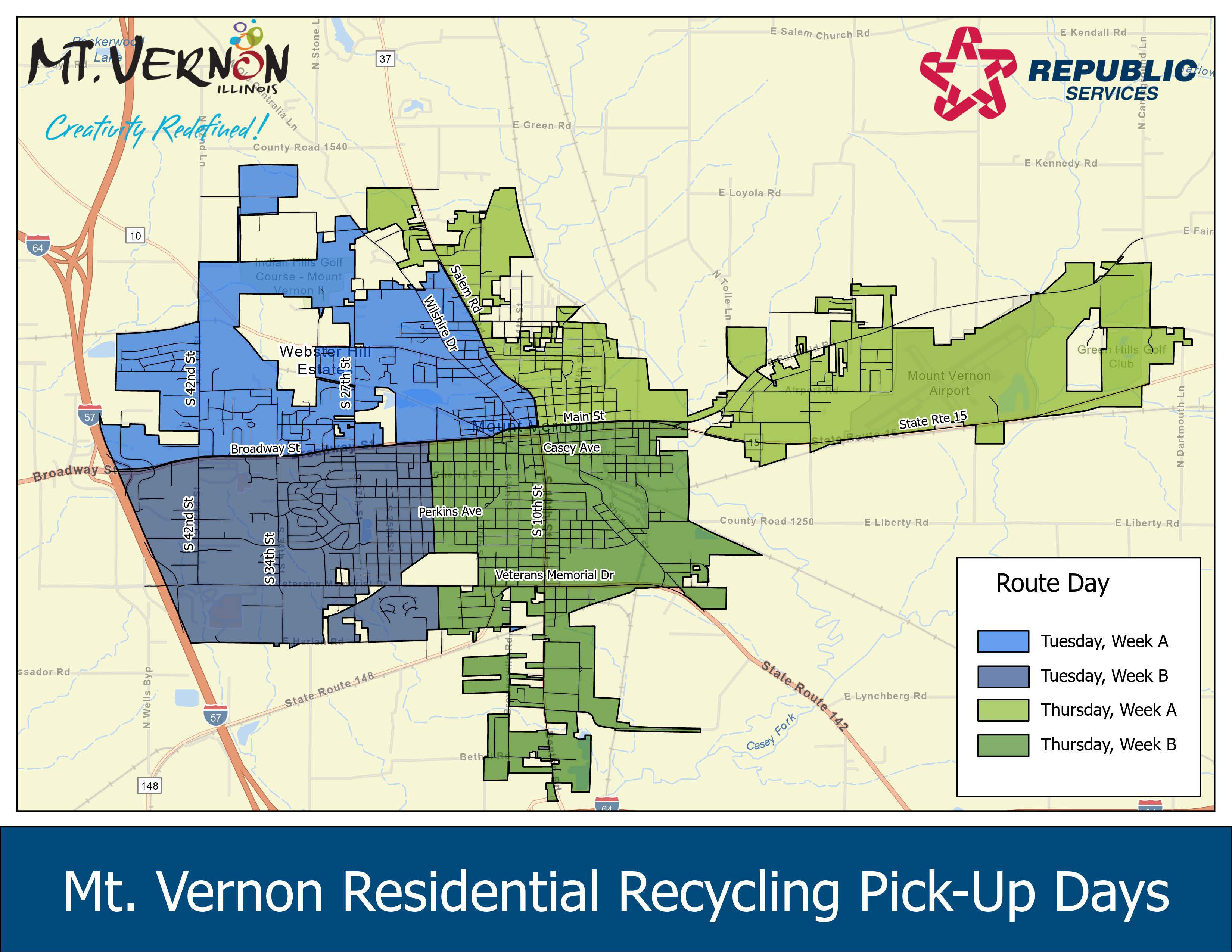 Map with different colored areas