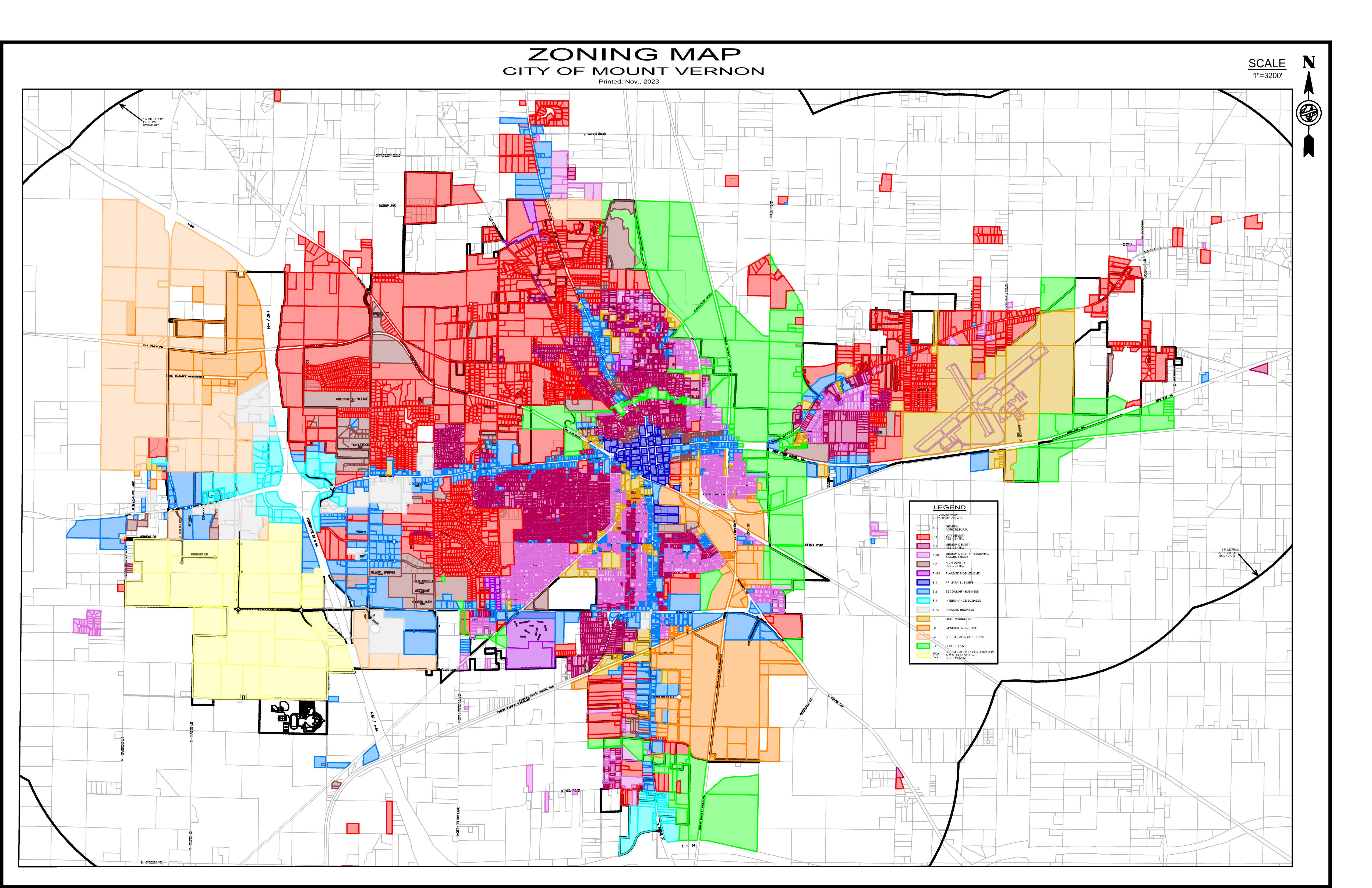 map with marked zoning areas